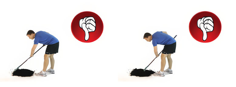 Posture to avoid while raking