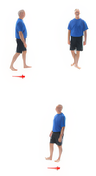 Photos of forward and backward walking exercise