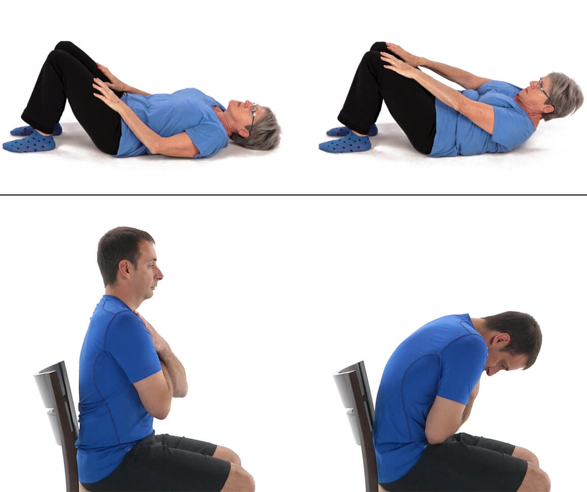 Photos of crunch and thoracic flexion