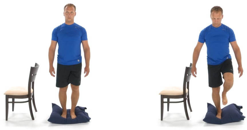 Single leg balance on unstable surface photos