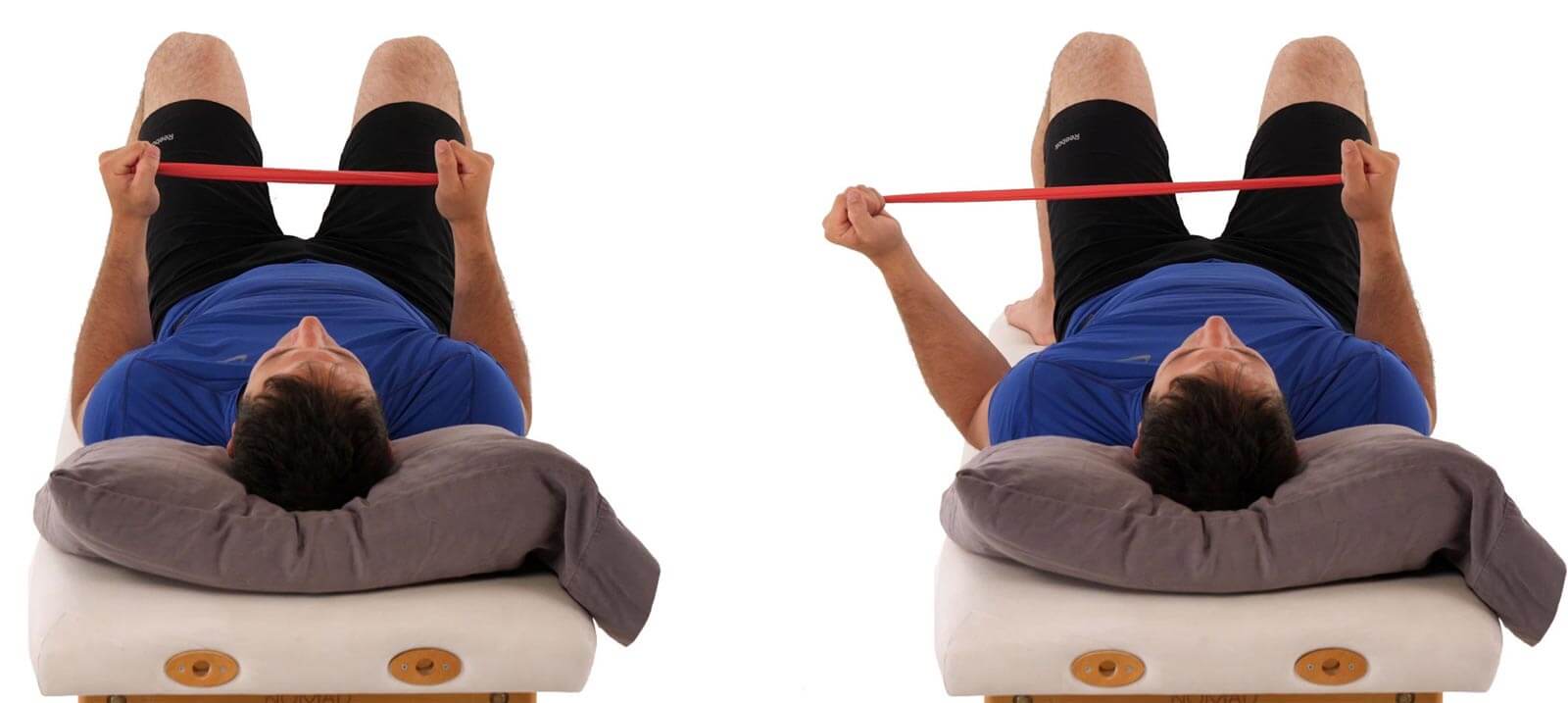 Photos of arm rotation exercise steps