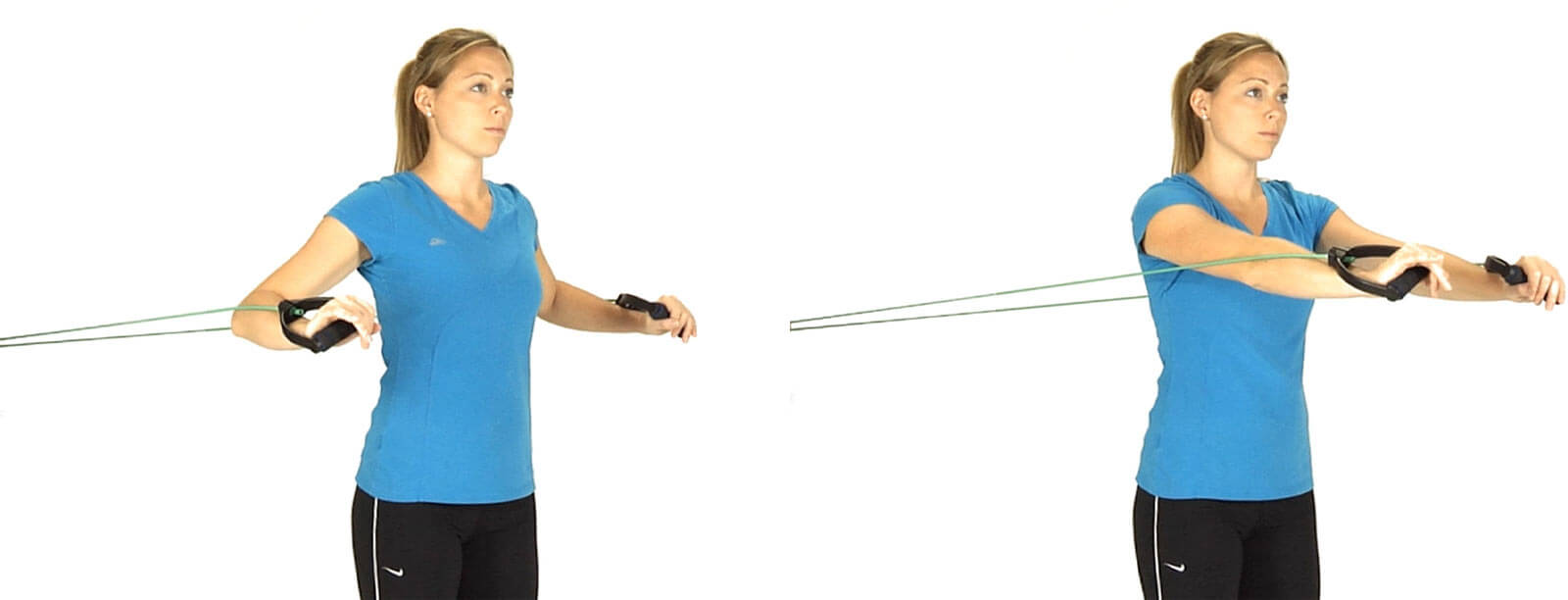 Photos of chest press steps