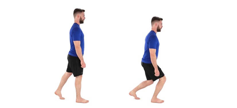 Photos of steps to mini squat