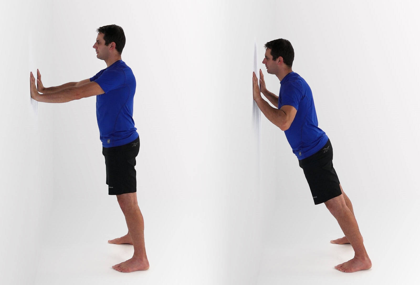 Photos of wall push-up steps