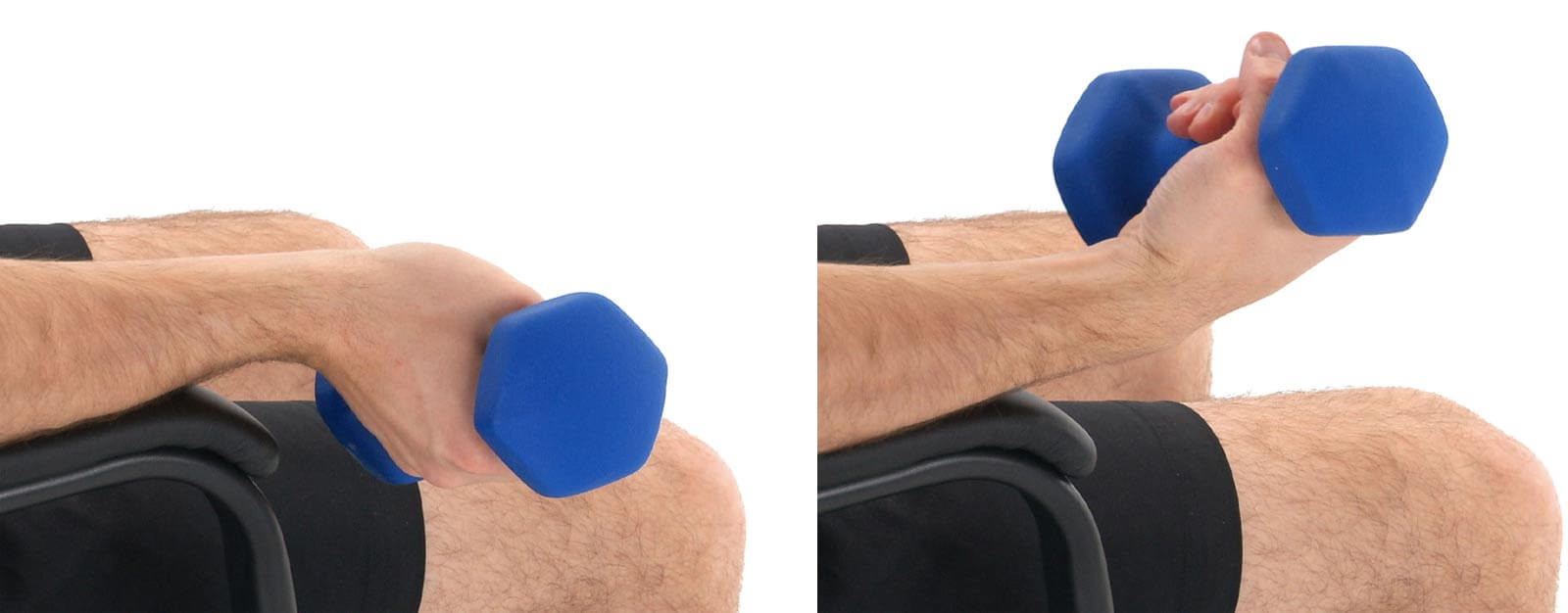 Photos of wrist flexion exercise