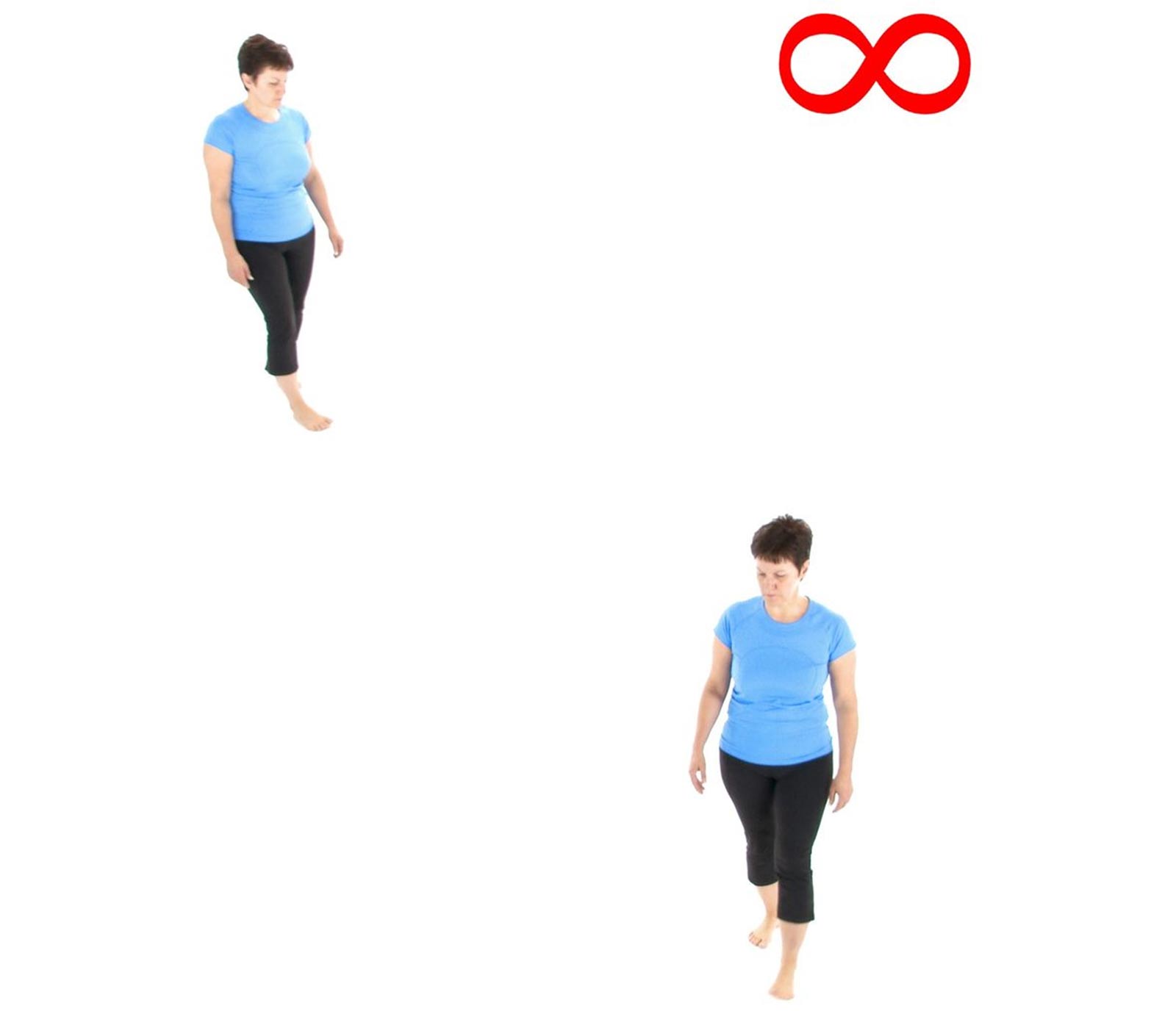 Photos of figure eight walking pattern