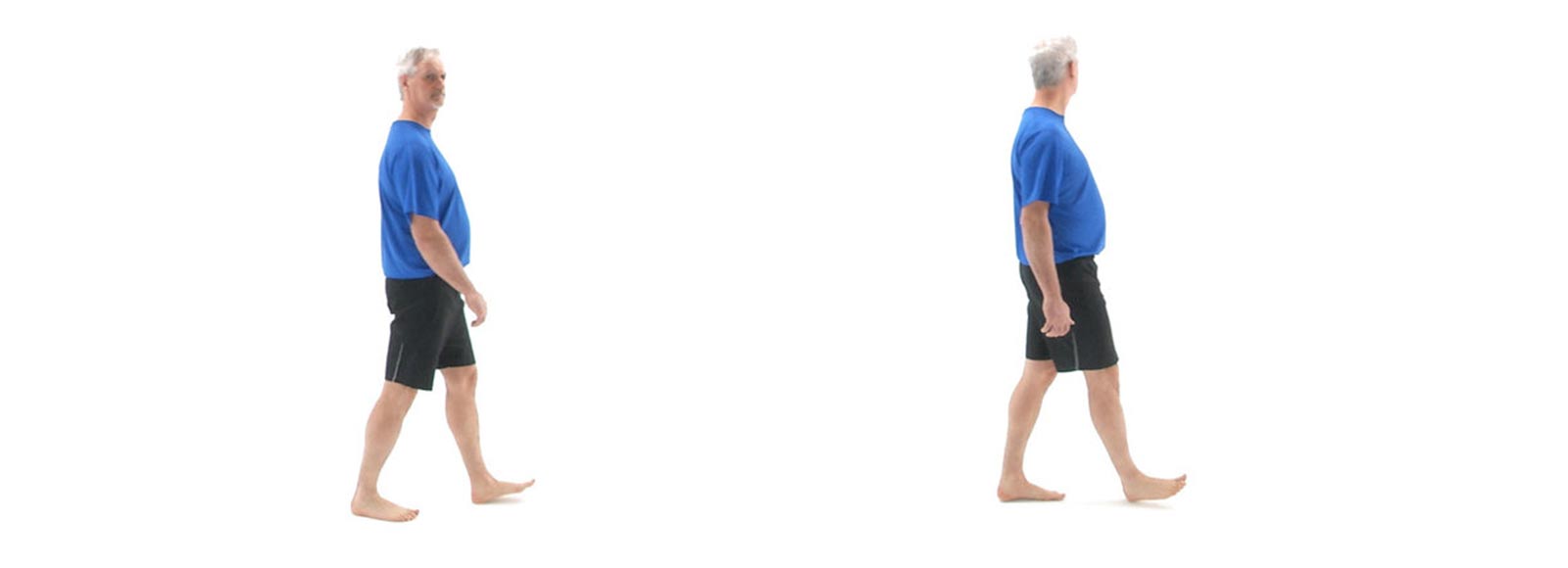Photos of walking while looking to the side
