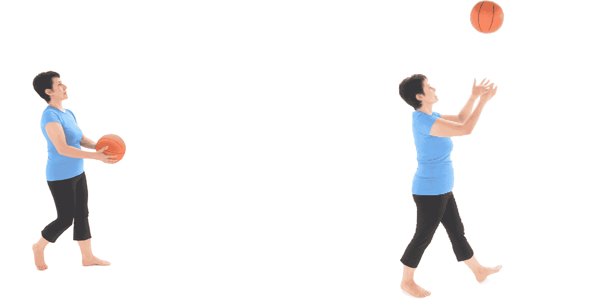 walk while throwing ball two images of a person demonstrating walk while throwing ball