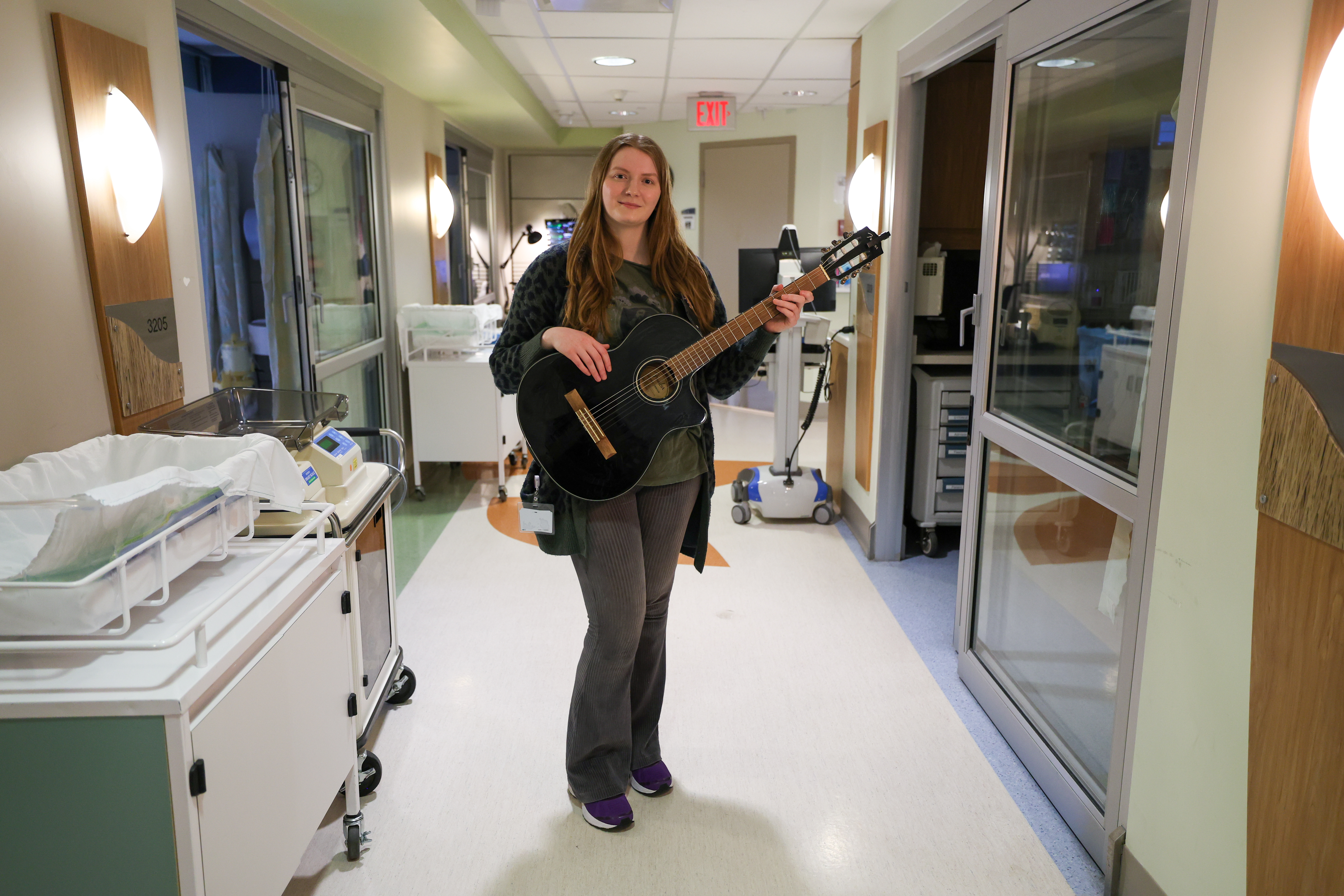 Rebecca Lappa, a music therapy student, has helped babies and families on the NICU at the Grey Nuns hospital.
