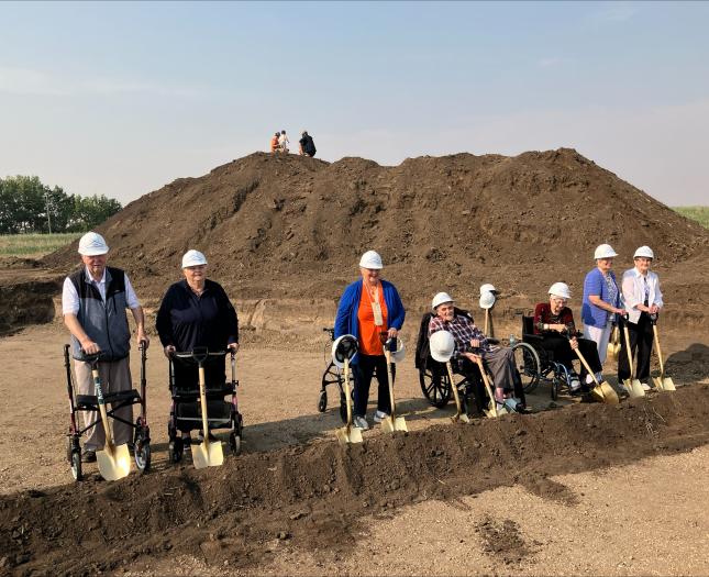 Residents who joined the groundbreaking event for the Trochu Seniors Supportive Living facility