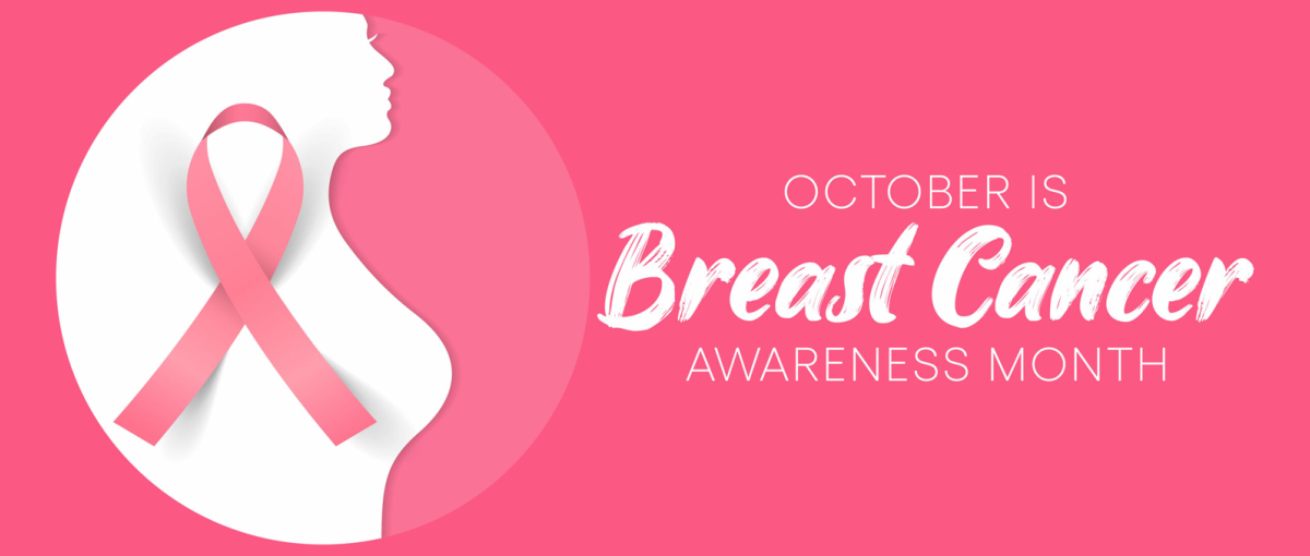 Wear a pink ribbon during October for Breast Cancer Awareness Month