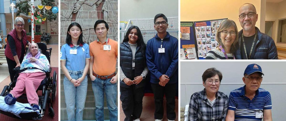 Photo collage of volunteers at St. Joseph’s Auxiliary Hospital in Edmonton