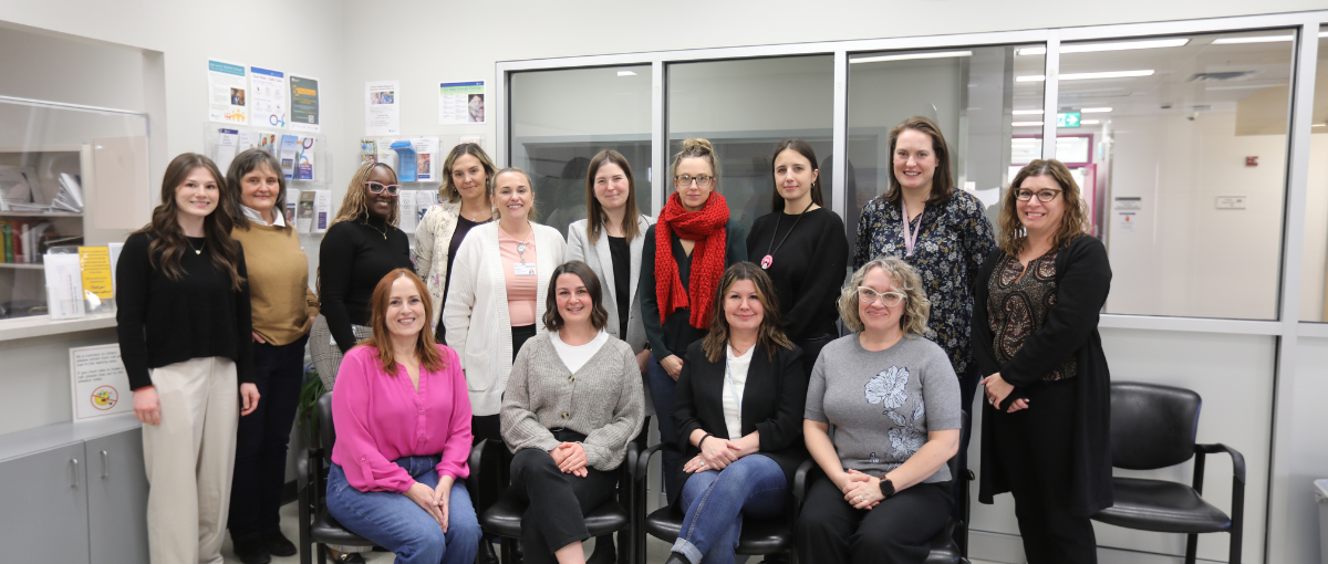 The perinatal mental health clinic team at the Misericordia Community Hospital gather for a group photo.