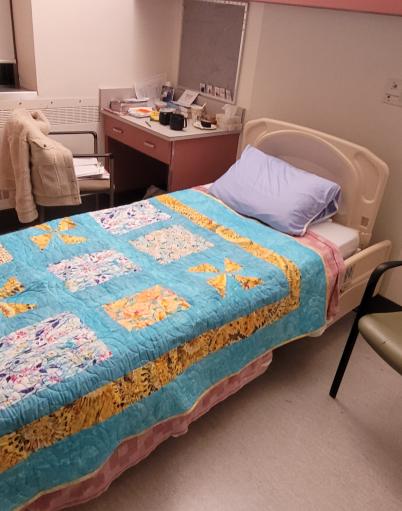A quilt from the Blankets of Love program for a patient on the mental health unit at the Grey Nuns Community Hospital
