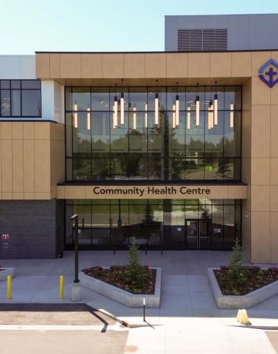 Front entrance of the Stelmach Community Health Centre