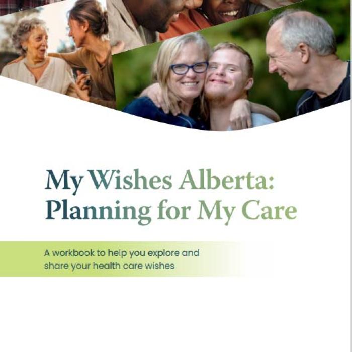 Front cover of the My Wishes Alberta workbook