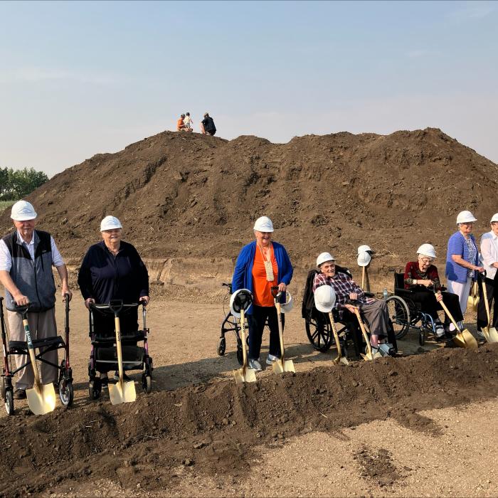 Residents who joined the groundbreaking event for the Trochu Seniors Supportive Living facility
